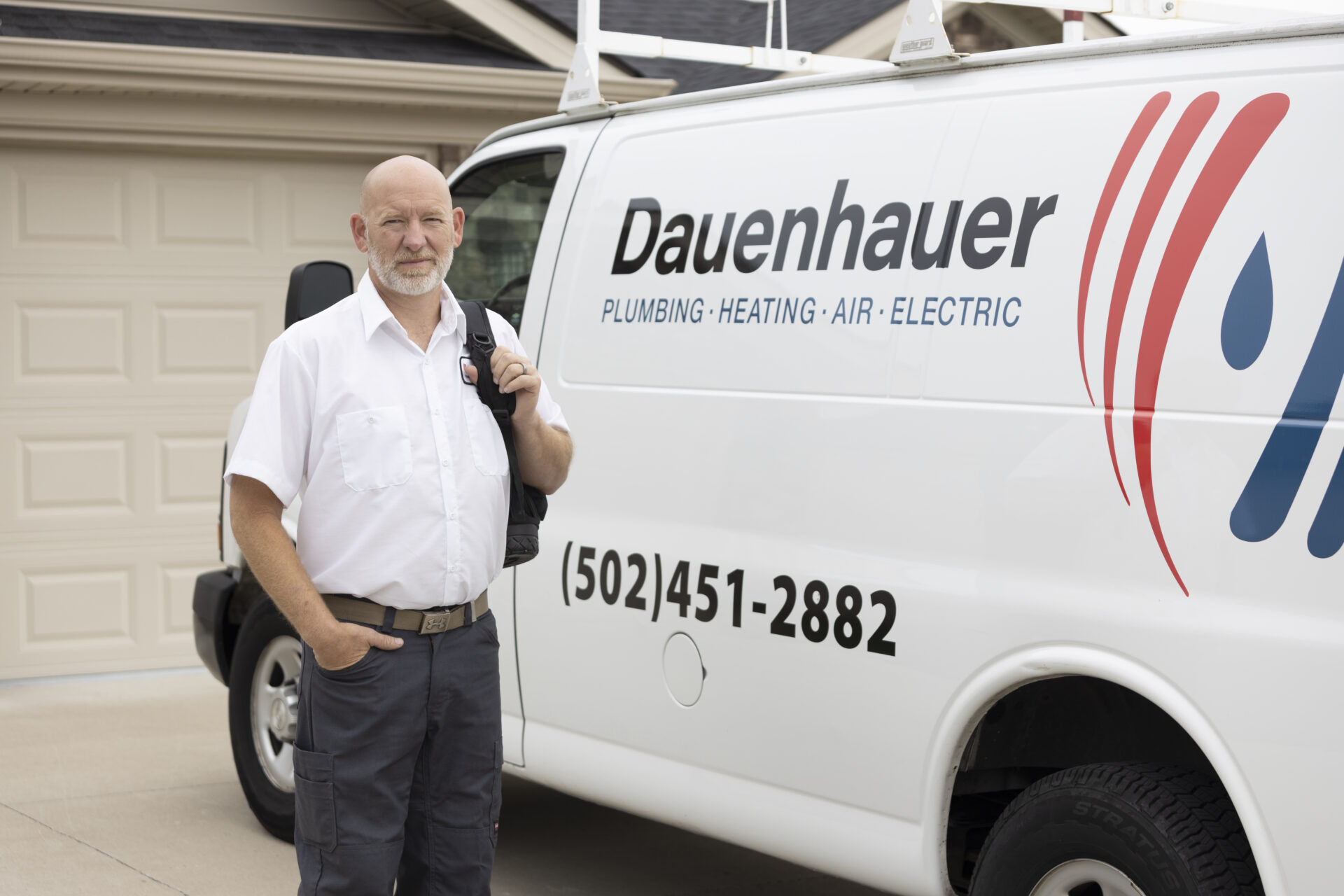 Dauenhauer HVAC technician and van